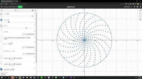 Desmos Fibonacci Spiral Points Generator YouTube