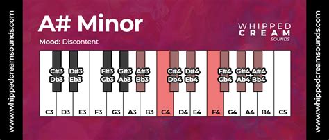 Bb Minor Chord Scale (A# Minor Chord Scale), Chords in The Key of B ...