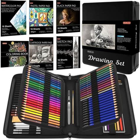 Shuttle Art 124 PCS Kit De Dessin Professionnel Lot De Crayons De