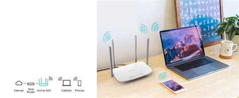 TP-Link ARCHER A54 AC1200 Dual Band Wi-Fi Router, Fast Ethernet, 150 M ...