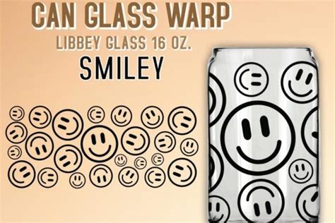 Happy Face Smiley Libbey Can Glass Graphic By Svgscaleojb Creative