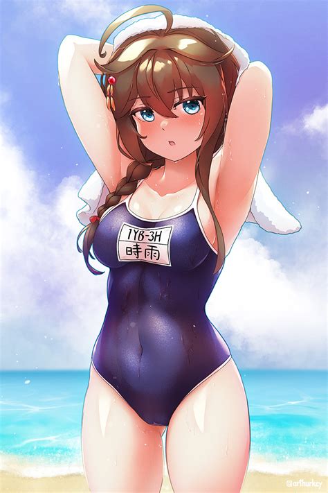 時雨艦これ 時雨改二 「スク水時雨 」アーサー⚓🇬🇧のイラスト