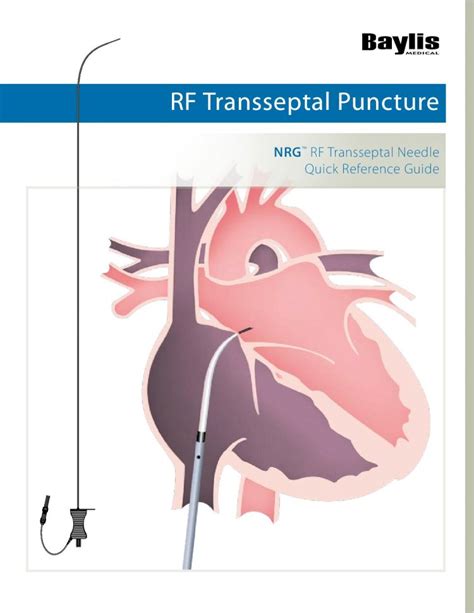 PDF NRG RF Transseptal Needle Quick Reference Guide Nrg Rf