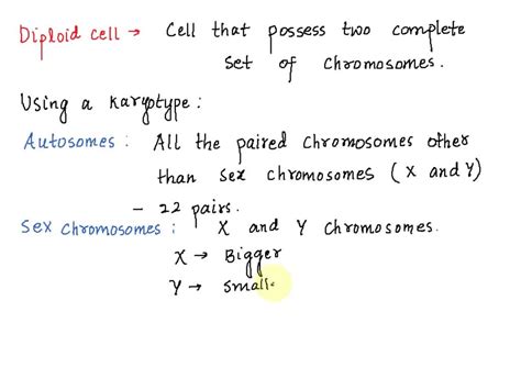 Solved What Is A Diploid Cell Using A Karyotype Define Autosomes