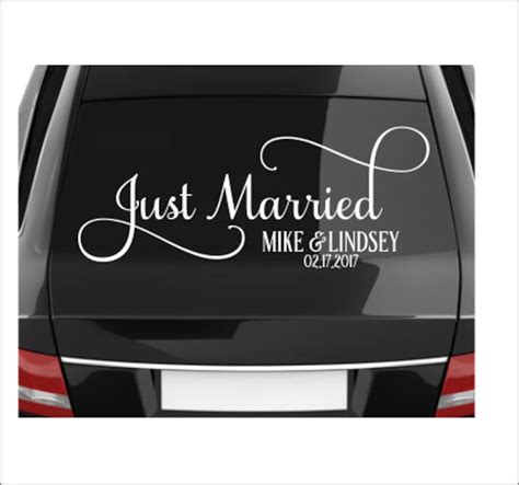 Just Married Decal Vinyl Decal For Vehicle Window Getaway Car Etsy