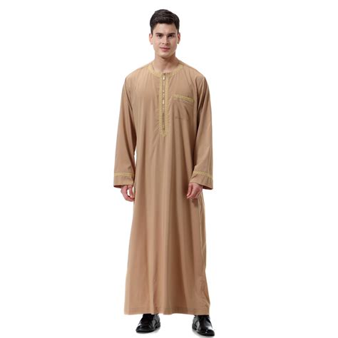 New Arrival Male Thobe Islamic Men Clothing Robe Thawb Jubbah Dubai