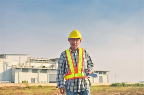 Ingeniero Senior Hombre Asi Tico Que Trabaja Con Tecnolog A De Tableta