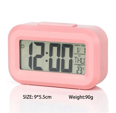 Led Digital Alarm Clock Backlight Snooze Data Time Calendar Desktop