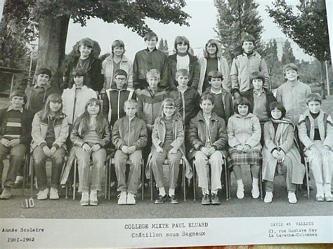 Photo De Classe 6ème De 1981 Collège Paul Eluard Copains Davant