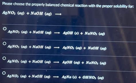 Solved Agno3aqnaohaq→