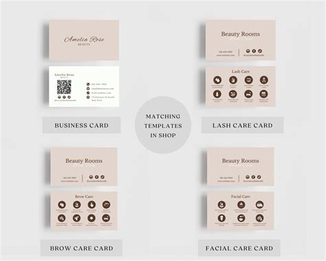 Beauty Loyalty Card Template DIY Reward Cards Minimalist Salon Stamp