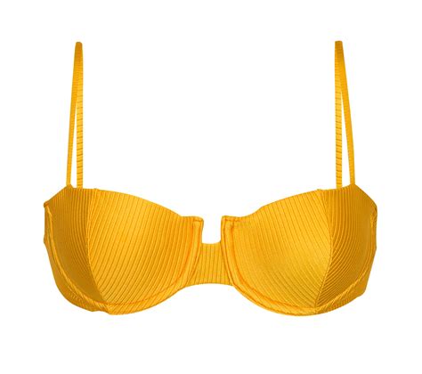 Textured Yellow Balconette Bikini Top Top Eden Pequi Balconet Rio De Sol