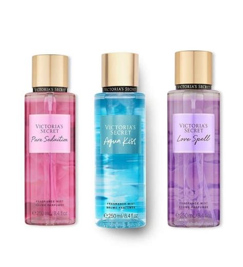 VICTORIA S SECRET Pure Seduction Aqua Kiss Love Spell Vücut Spreyi Üçlü Set