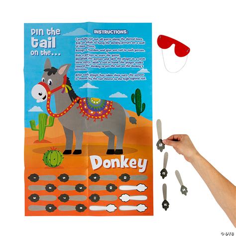 Fiesta Pin The Tail On The Donkey Game Oriental Trading