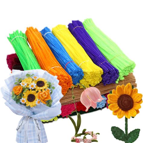 Pcs Chenille Stems Colorful Sticks Pipe Cleaner Rod Craft Diy