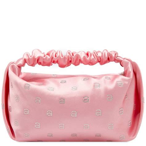 Alexander Wang Women S Scrunchie Crystal Mini Bag In Prism Pink