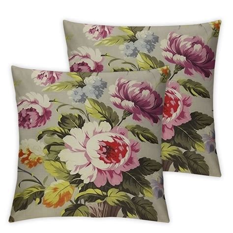 Nawypu Lumbar Pillow Cover Rose Bouquet Floral Shabby Leaf Chic Day