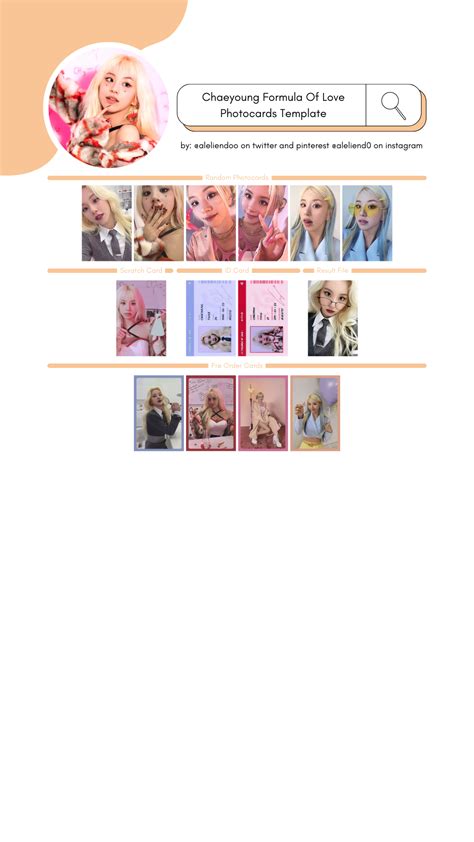 Twice Sana Photocard Bias Formula Love Templates Cards Amor