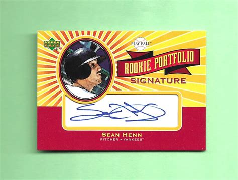 Upper Deck Play Ball Auto Rookie Portfolio Rc Rp Sh Sean Henn Ny