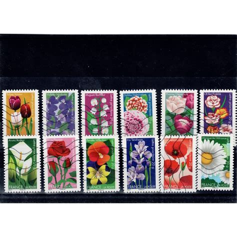 Timbres Adh Sifs Oblit R S Bc Dites Le Avec Des Fleurs