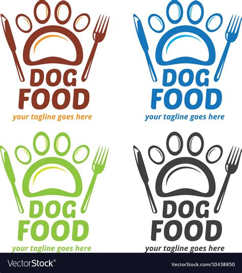 Dog Food Logo Signage Pet Shop Logo Paw Log Vector Image