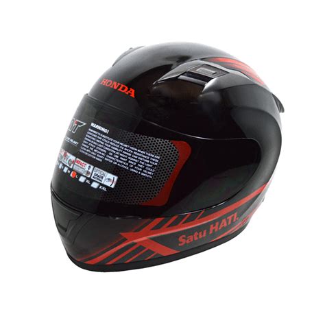 Jual Helmet Honda Full Face Black Red Honda Cengkareng