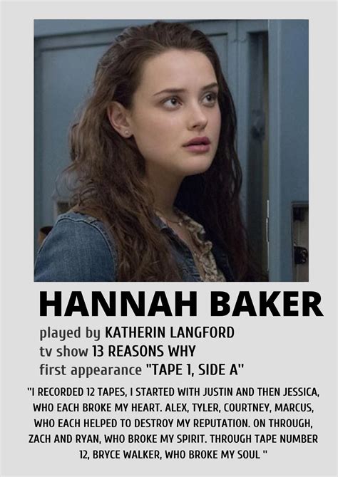 Hannah Baker From 13 Reasons Why 13 Reasons Why Poster Thirteen Reasons Why 13 Reasons