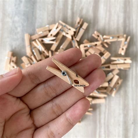 Jual Klip Foto Kayu Wooden Clip Penjepit Foto Polaroid Satuan