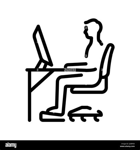 Correct sitting posture olor line icon. Pictogram for web page Stock ...