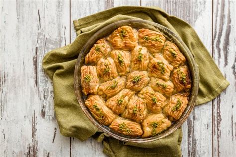 Postre Turco De Los Pasteles Del Pistacho Baklava Foto De Archivo