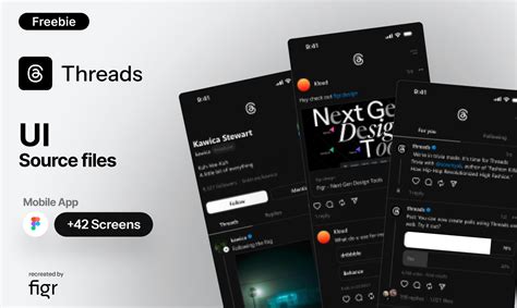 Threads App Ui Free Ui Kit Recreated Figma