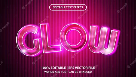 Premium Vector Glow Editable Text Effect Template Pink Neon Light