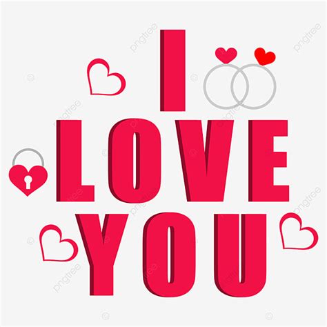 I Love You Clipart Transparent Png Hd I Love You Red Typography Vector