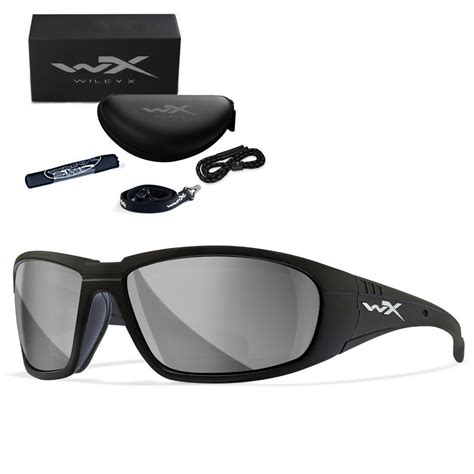 Wiley X - WX Boss Grey Silver Flash Matte Black Frame Sonnenbrille ...