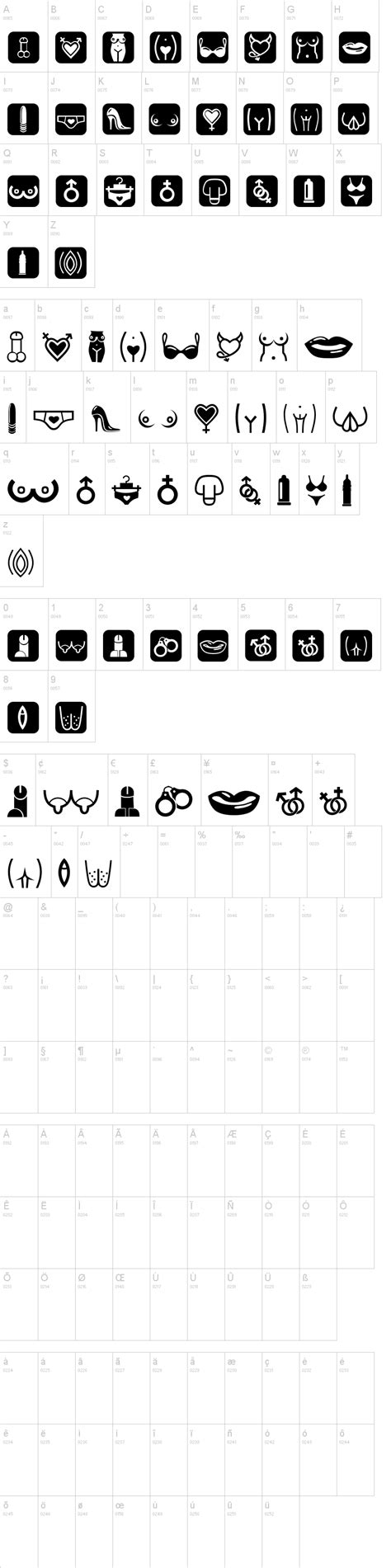 Erotic Symbols Font