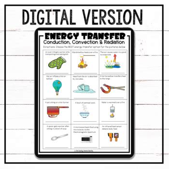 Conduction, Convection and Radiation Worksheet [Print & Digital] ⋆ The ...