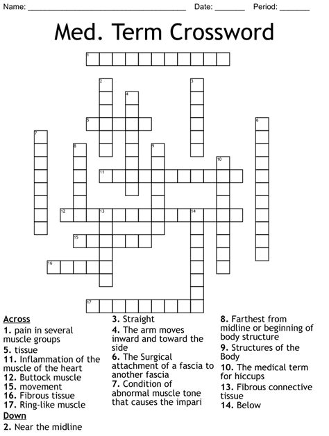 Med Term Crossword WordMint