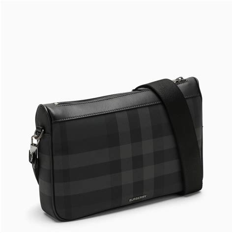 Burberry Check Pattern Charcoal Coloured Crossbody Bag TheDoubleF