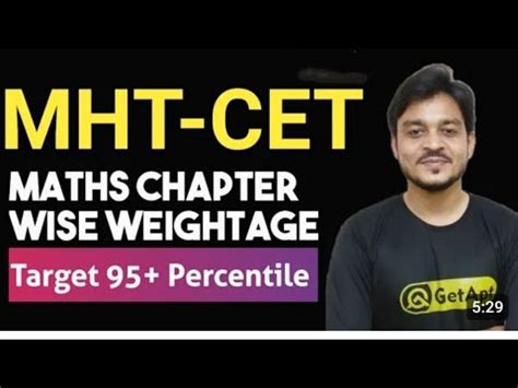 Mht Cet Maths Chapter Wise Weightage Mht Cet Maths Syllabus