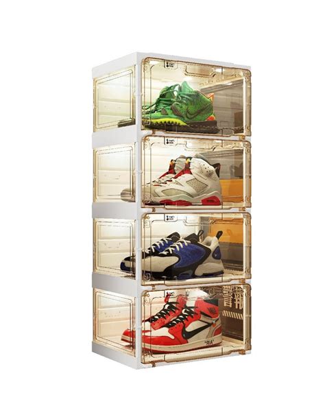 China Antbox Auto Shoe Display Cabinet 360 Degree Transparent Plastic