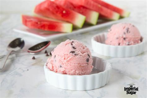 Watermelon Ice Cream With Chocolate Chips Imperial Sugar