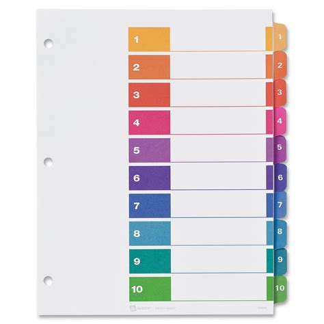 Avery Ready Index Table Of Contents Reference Divider Ld Products