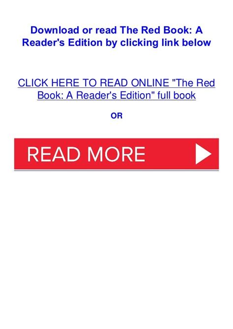 The Red Book A Readers Edition Full Books