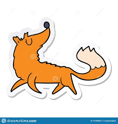 A Creative Sticker Of A Cartoon Fox Stock Vector Illustration Of