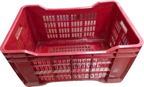 Red Plastic Vegetable Crate Dimension X X Mm At Rs In