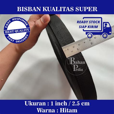 Jual Roll 45mtr Webbing Bisban Tali Tebal Super 2 5cm 1inch Hitam