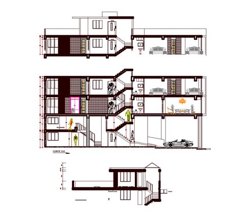 Sectional Elevation Of Apartment Design Dwg File Cadbull