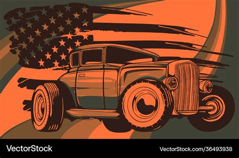 Cartoon Retro Hot Rod Royalty Free Vector Image