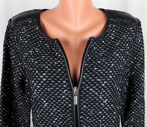 Rabe Jacke Damen Strickjacke Gr Schwarz Mit Glitzer Ebay