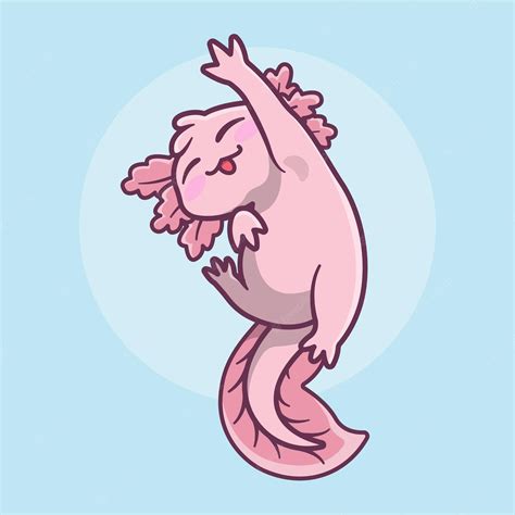 Premium Vector Illustration Of A Cute Axolotl Animal In Cartoon Style